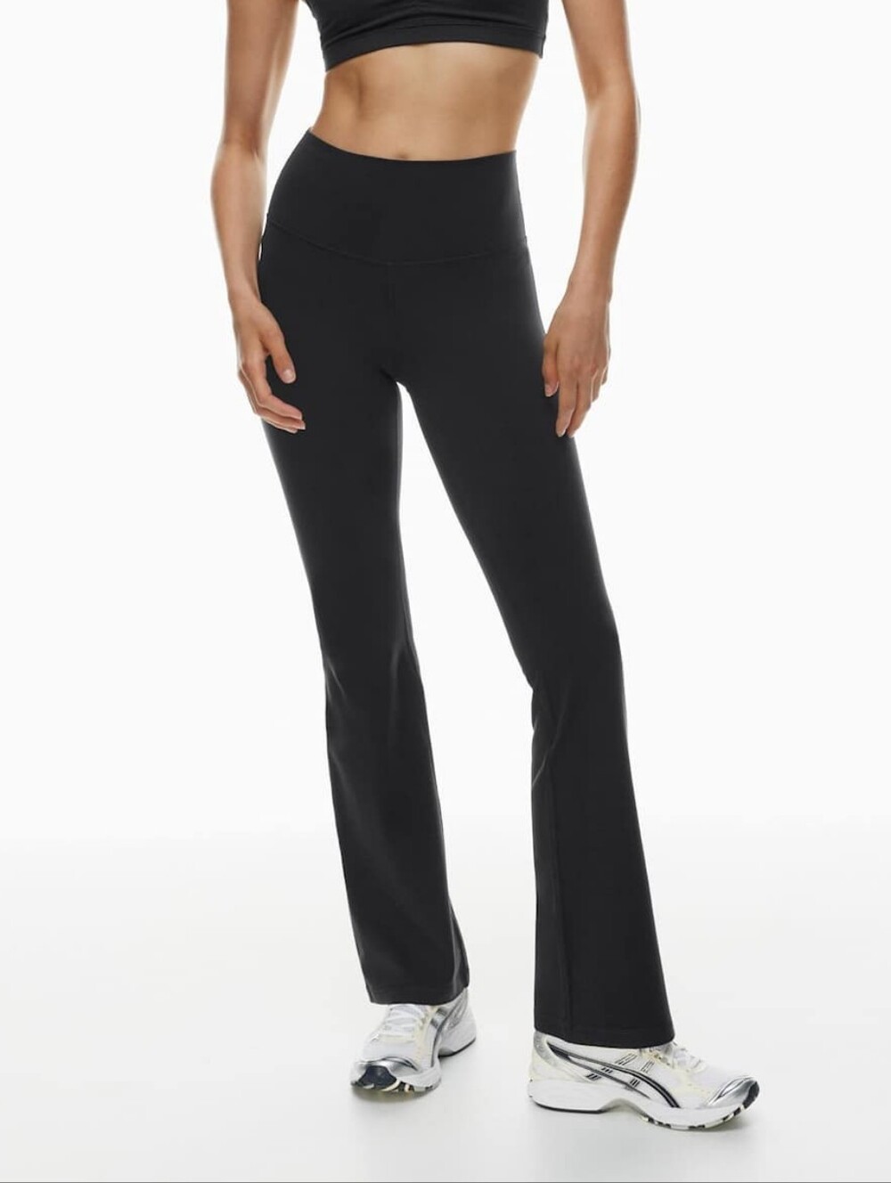 Aritzia TNAaction Atmosphere Black High-Rise Flare Yoga Pants